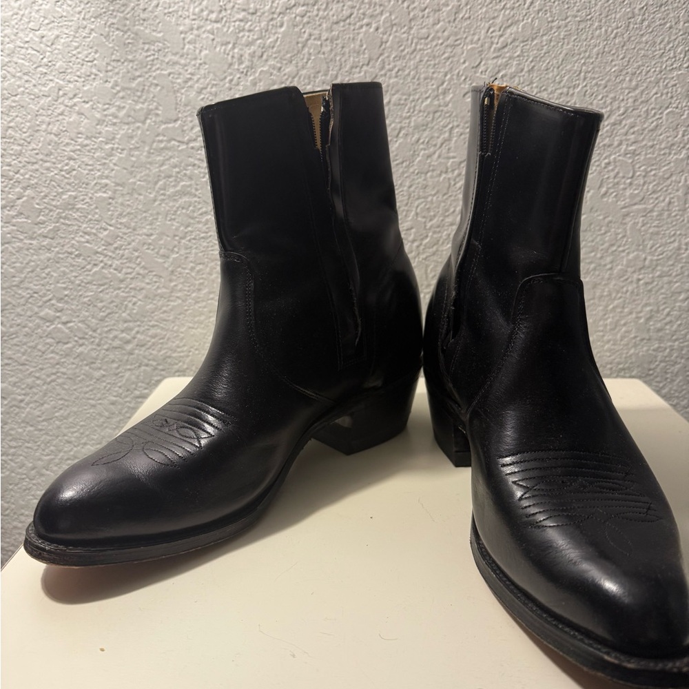 Black Leather Men's Boots